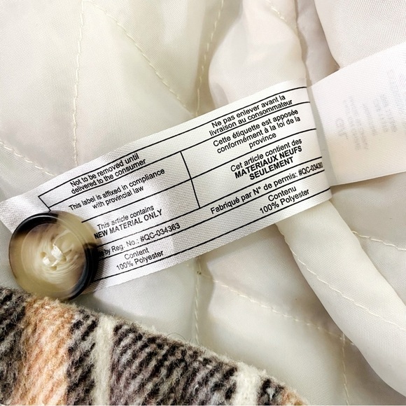 Garage Vancity Brown Plaid Shacket Size L - Picture 7 of 7